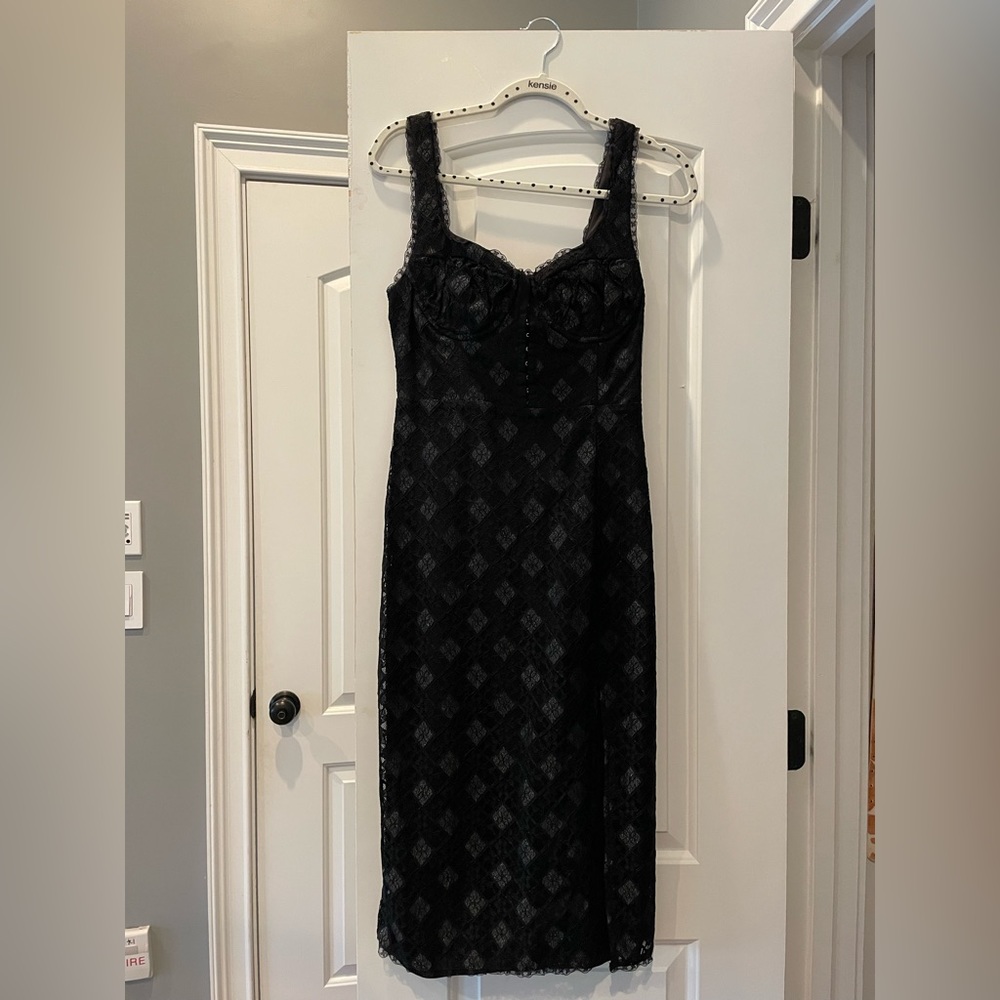 NWOT ASTR the label black corset midi dress